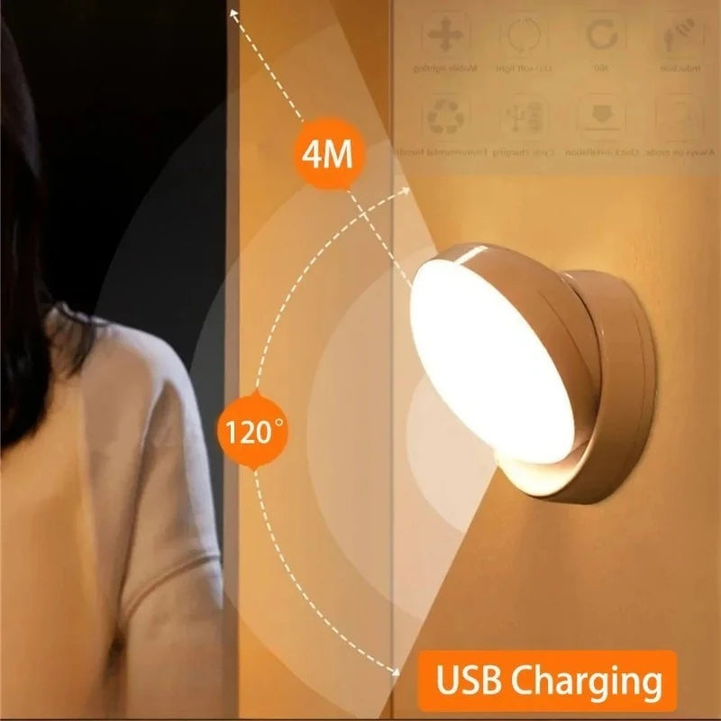 Smart Motion Sensor  Night Light - Hands -Free LED Lighting for any room (USB Rechargeable)